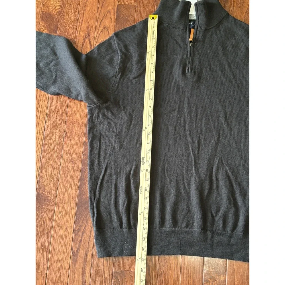 J.Crew Mens Black 100% Cotton Quarter Zip Sweater Mock Neck XL BF091 NWT